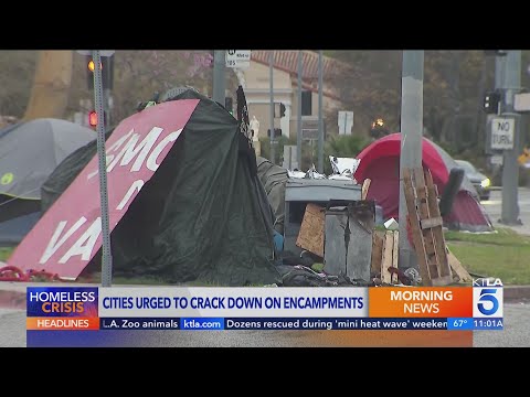 Newsom directs California cities to remove homeless encampments