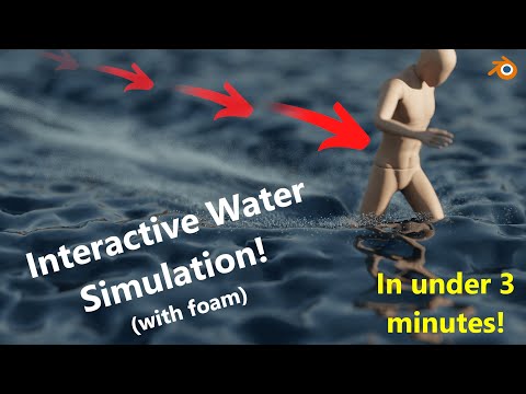 Interactive Water Simulation (with foam) in 3 Minutes| Blender quick Tutorial