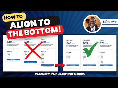 🔥How to Align Elements to the Bottom🔥 in WordPress with Kadence Theme & Kadence Blocks.