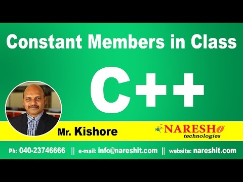 Constant Members in Class | C++ Tutorial | Mr. Kishore