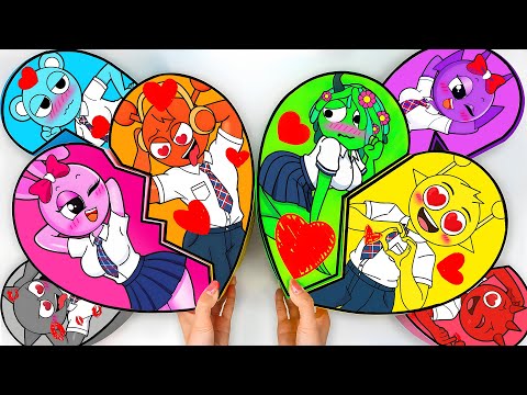 💖Paper DIY💖 Incredibox COUPLE Love SPRUNKI SCHOOL SUS MOD Blind Box Unboxing | How To Make | ASMR