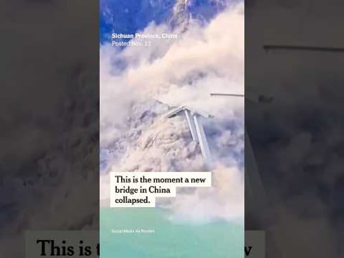 Bridge in China Partially Collapses After Landslide