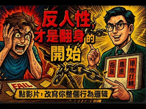 反人性,才是翻身的開始|【超長乾貨警告】這套成功者不願你知道的行為設計法,才是真正能破解拖延、焦慮、原地打轉的底 |財商腦外科|