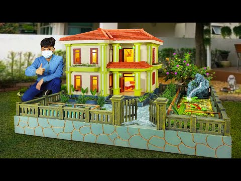 6 months to build dream house with aquarium for my wife | Mini villa ideas