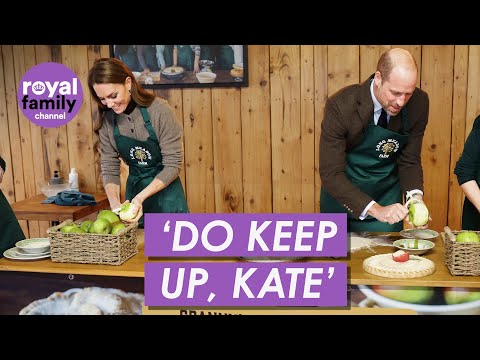 William and Kate Twin in Aprons to Make Tasty Potato and Apple Bread