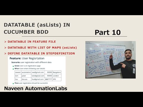 #10 - DataTable (asLists) in Cucumber BDD (Part 1) - Latest 2021