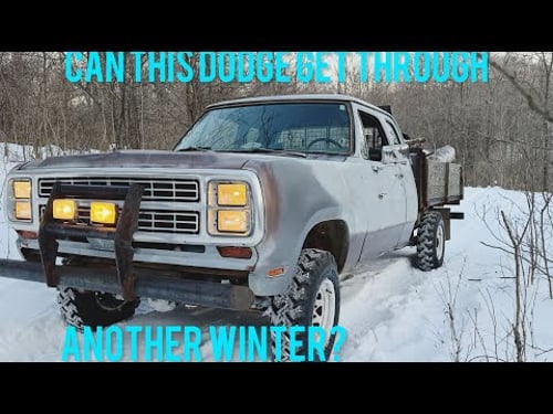 The old dilapidated dodge gets a new fuel system and mud tires to go out in the woods in the snow!