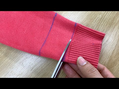 The Easy Way to Shorten Sweater Sleeves that are too Long👍🔥Great Idea!