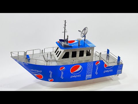Make An Amazing Electric Boat With Pepsi Cans and DC motor - DIY BOAT