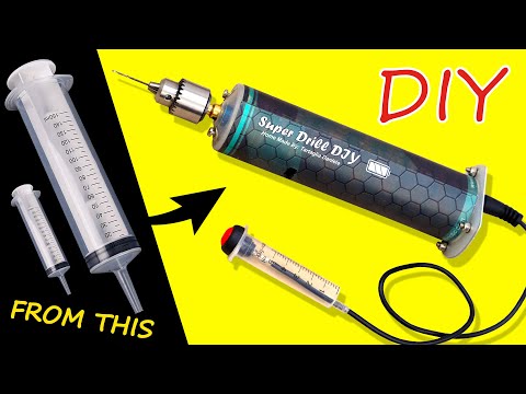 HOW TO MAKE super battery drill with a SYRINGE