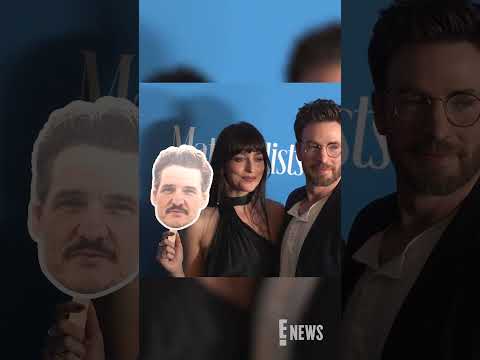 Dakota Johnson, Chris Evans and Pedro Pascal's Cutout at the Materialists NYC Premiere