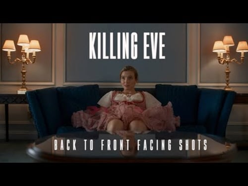 back to front facing shots in killing eve