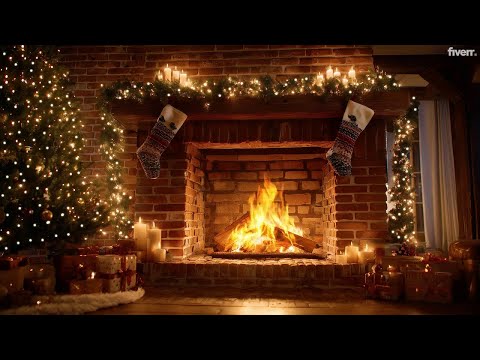 🎄 Cozy Christmas Fireplace 🔥 24/7 Live | Crackling Fire Sounds for Sleep, Relax & Holiday Ambience