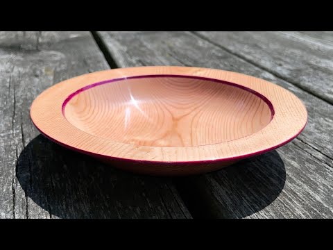 Woodturning A Stunningly Elegant Bowl From An Unexpecting Pine Blank w/Help From A Purple Sharpie π