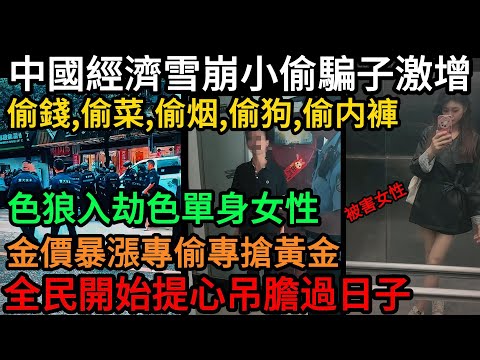 中國經濟越蕭條小偷騙子越多,偷錢、偷菜、偷烟、偷内褲!色狼入劫色單身女性,金價暴漲專偷專搶黃金!全民開始提心吊膽過日子#中國