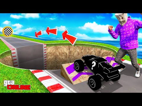 HOW FAR CAN RANDOM LUCKY BLOCK CARS JUMP OVER A HUGE PIT? GTA 5 EXPERIMENTS