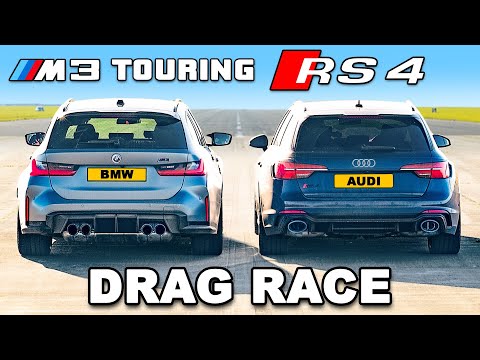 BMW M3 Touring v Audi RS4: DRAG RACE
