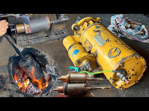 How Rewind Caterpillar Starter Motor-Rebuilding Starter Motor Armature | Incredible Process