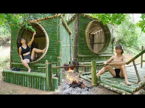 7 Day to Build a Log Cabin And Survival, Cooking in the Deserted Forest..../Video Timelapse