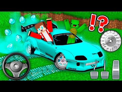 JJ and Mikey Found DIAMOND TOYOTA SUPRA DRIFT CAR in Minecraft ?!