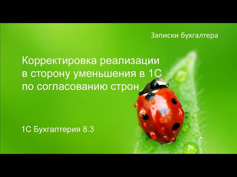 Корректировка реализации по согласованию сторон в сторону уменьшения в 1С