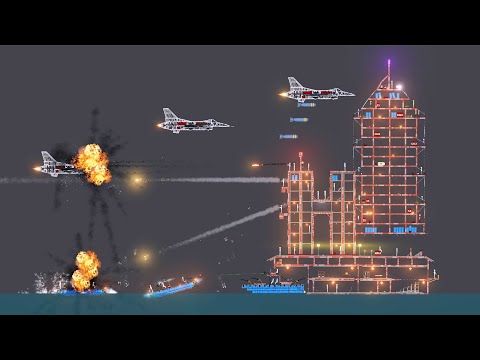 F-16 / Warships / Helicopters ATTACKS in People Playground