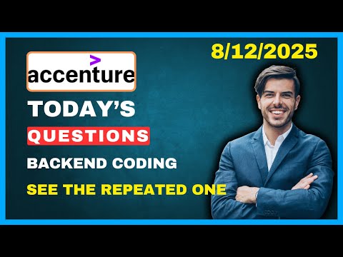 Must watch ! Accenture Coding Questions | Accenture Technical Assessment Test 2026