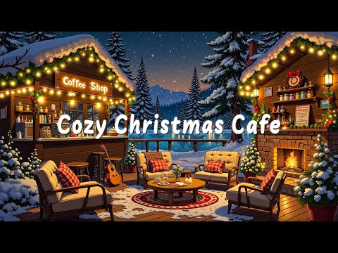 Cozy Christmas Cafe | Snowy Winter Night with Smooth Lo-fi Jazz Beats for Study, Work & Relax
