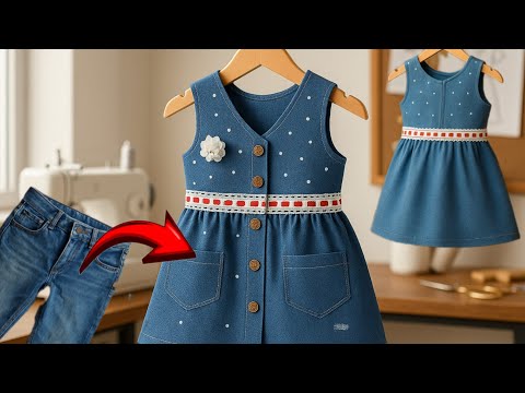β"Donβt Throw Away Your Old Jeans! π±β¨ Turn Them into a Trendy Dress π