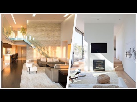 75 Living Space With A Plaster Fireplace And A Media Wall Design Ideas You'll Love 🔴