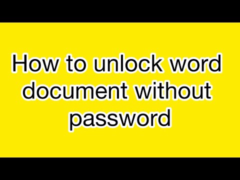 How to unlock word document without password