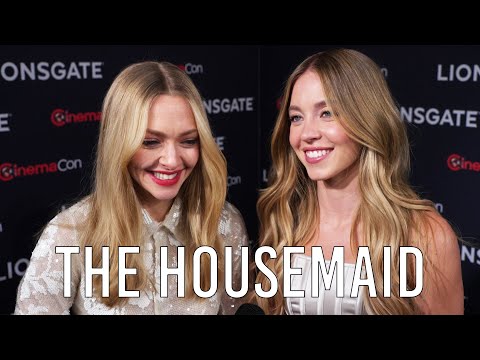 Sydney Sweeney, Amanda Seyfried and the cast at CinemaCon talking about The Housemaid