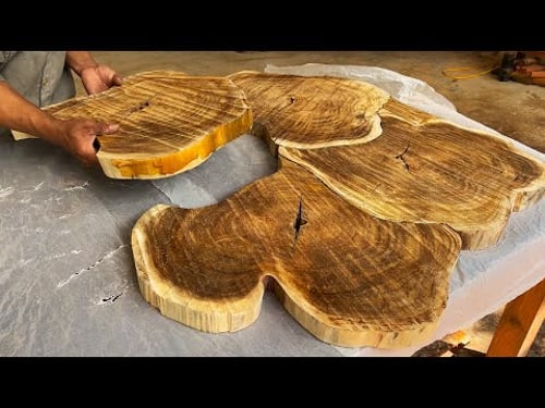 Woodworking Masterpiece With Strange Tree Stump // A Sturdy Wooden Table For The Garden To Look New