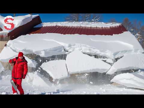 Skilled Snow Removal: Massive Roof Avalanche | Extreme Challenging Roof Snow Clearing Moments #21
