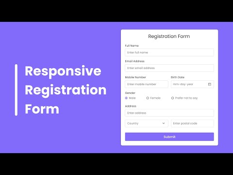 How to Create Responsive Registration Form in HTML & CSS
