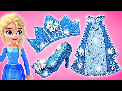 Let's Make Elsa's Snow Sparkle Outfit From Clay And Gems ❄️ EASY AND FUN DIY!