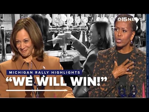 Michelle Obama attends the Harris Rally in Michigan