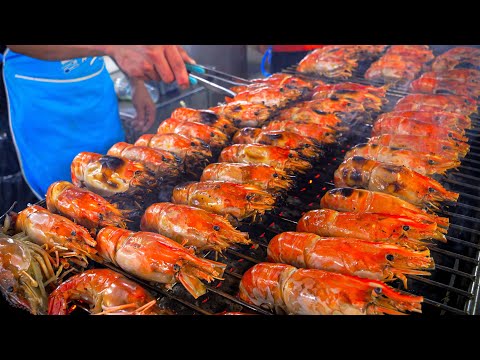 즉석에서 굽는 맛이 일품 ! 징거미 새우 부터 오징어 까지 ! 방콕의 수산물 시장 | SeaFood Market, Freshly Grilled Sea Food | Thai food