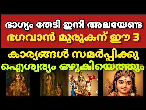 ഭാഗ്യം അനുകൂലമായി വരും ഭഗവാൻ മുരുകന് ഈ മൂന്ന് കാര്യങ്ങൾ സമർപ്പിക്കു