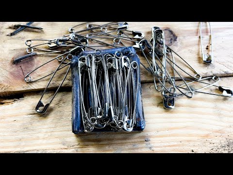 Handmade Knife from Safety Pins & Antler Handle – Unique Forging!