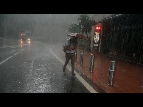 When life fall apart, I walk it out in the rain. Relaxing Sound for Sleep Meditation. White Noise.