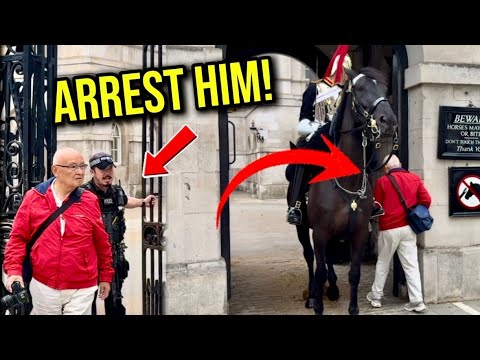 Arrest This Man! POLICE THREW this Dumb Chinese Tourist OUT at Horse Guards