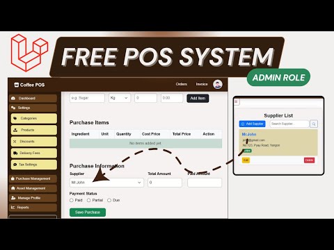 Laravel 11 Coffee POS (FREE Source Code) β Admin Dashboard Demo