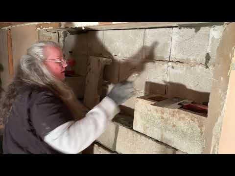 Video #30-Concrete 2nd row of cinder blocks-on Window#1 2025