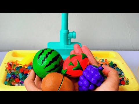 Learn Color, Fruit and Vegetable Names ππ₯πππ₯¬ Kids with Toy Kitchen Party| Toddler Learning Video