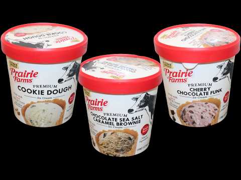 Prairie Farms Ice Cream: Cookie Dough, Chocolate Sea Salt Caramel Brownie, Cherry Chocolate Funk