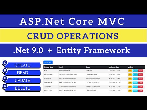 CRUD Operations in ASP.NET Core MVC using Entity Framework Core