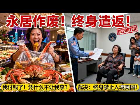 中國大媽在紐約自助餐廳瘋狂“掃蕩”帝王蟹,被抓後竟咆哮:“你們這是歧視!”懂中文的白人女經理用監控打臉,最終全家被剝奪永居身份並終身遣返!