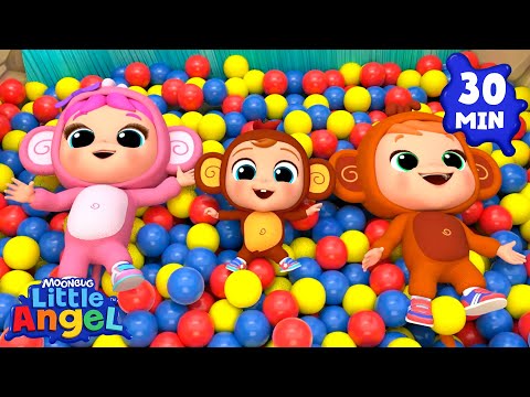 Cheeky Monkey Playground Fun! 🐵 | Pretend Play Songs | Little Angel Kids Songs & Nursery Rhymes