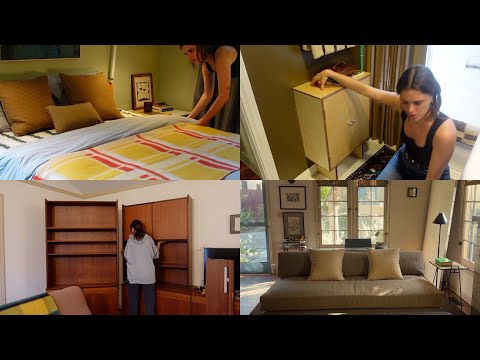 HOME UPDATE: new sofa, bathroom cabinet, entry table, bedroom light, blanket, & shelf rearranging